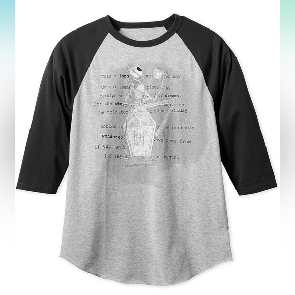 Disney Nightmare Before Christmas Jack Skellington Baseball T-Shirt Size Medium - Picture 1 of 2